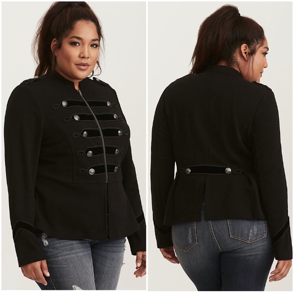 torrid Jackets & Blazers - TORRID EMBELLISHED ZIP FRONT MILITARY JACKET